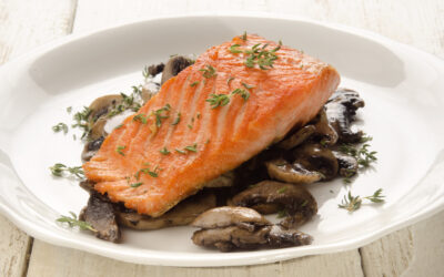 Salmone con funghi al microonde
