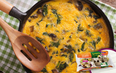Frittata con funghi e spinaci
