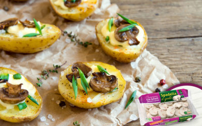 Barchette di patate con funghi