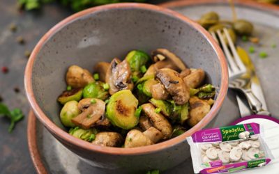 Cavoletti di bruxelles e Funghi Champignon Spadella il Gusto