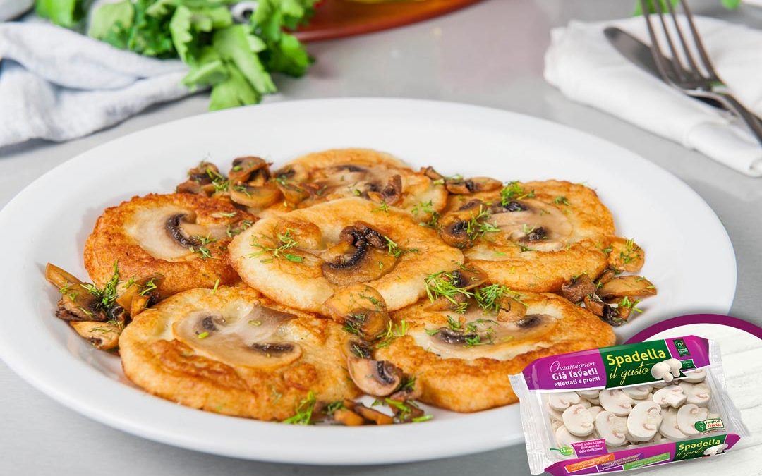 Pancake di patate con Funghi Champignon Spadella il gusto