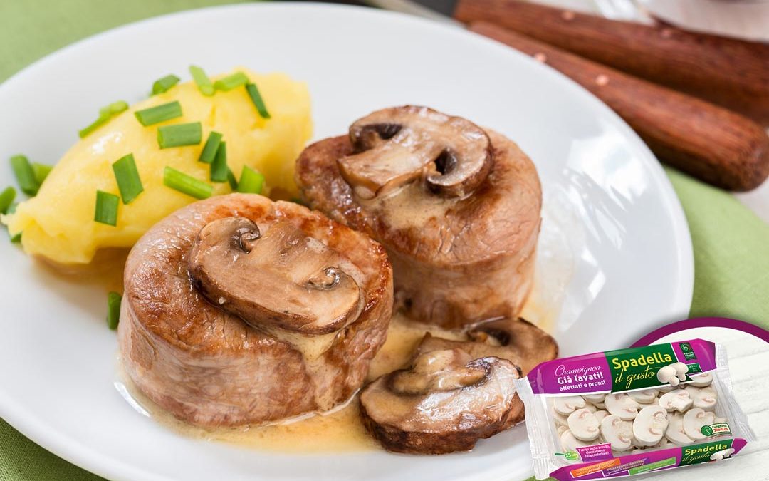Filetto di maiale con Funghi Champignon Spadella il gusto