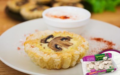 Tartelletta al taleggio con Funghi Champignon Spadella il gusto