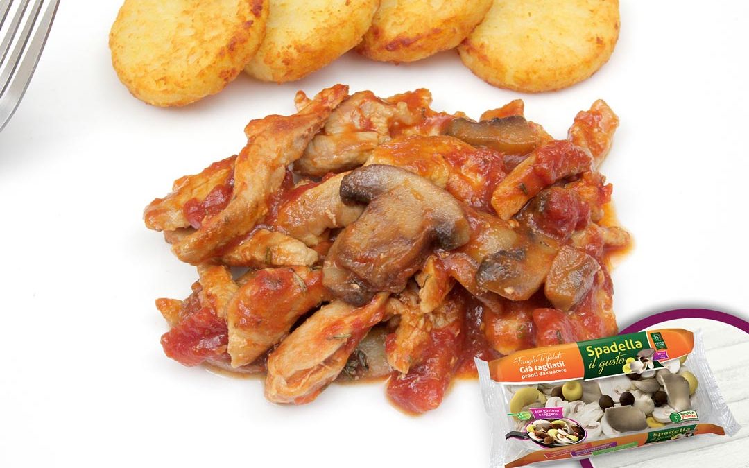 Fettine di maiale al sugo con Funghi Trifolati Spadella il gusto