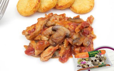 Fettine di maiale al sugo con Funghi Trifolati Spadella il gusto