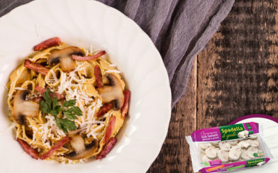 Pasta alla boscaiola estiva con Champignon Spadella il Gusto
