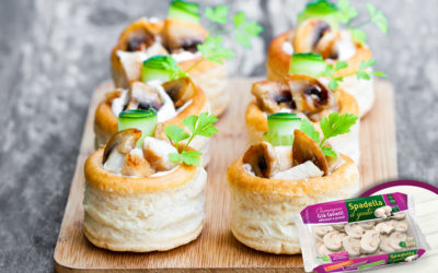 Vol-au-vent ripieni di Funghi Champignon Spadella il gusto