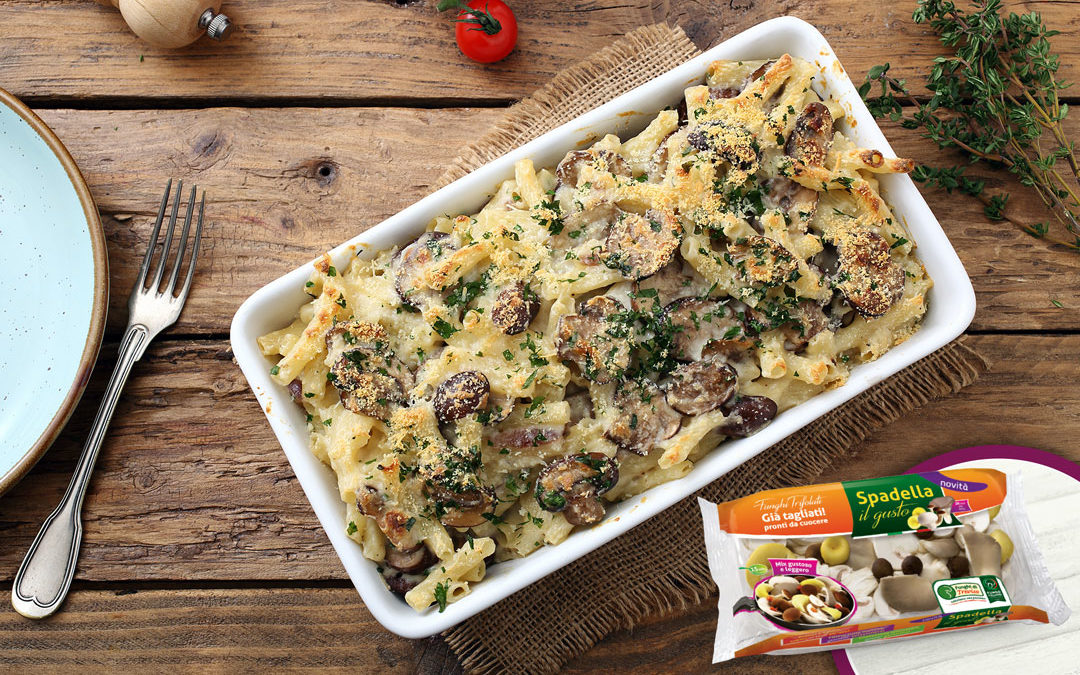Pasta al forno con Funghi Trifolati Spadella il Gusto