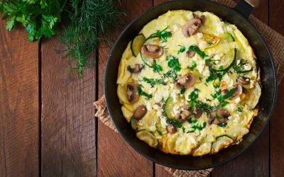 Frittata funghi e tarassaco