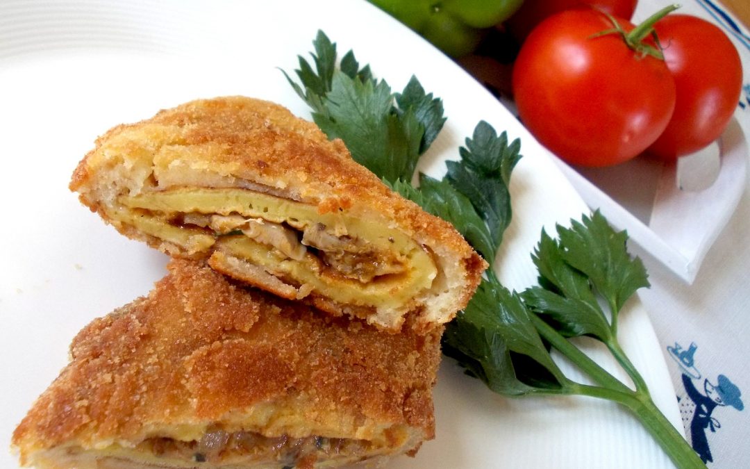 FUNGHI FRITTI CON MAIONESE DI BARBABIETOLA