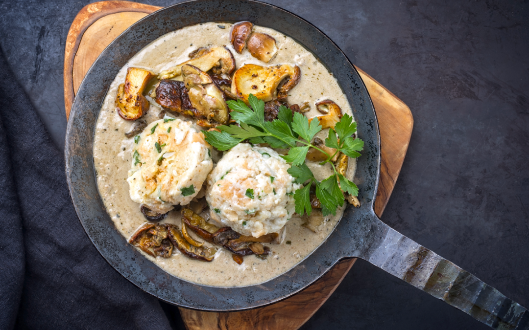 Canederli al formaggio e funghi