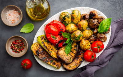 Verdure e funghi grigliati con prezzemolo